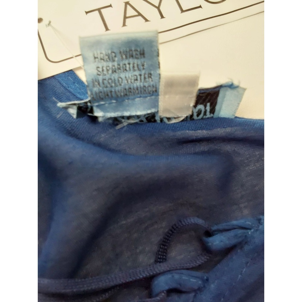 Jessica Taylor navy blue‎ lace up lightweight boho dress size 1X - Picture 6 of 6